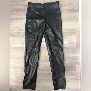 Aqua Girls Black Faux Leather pants
